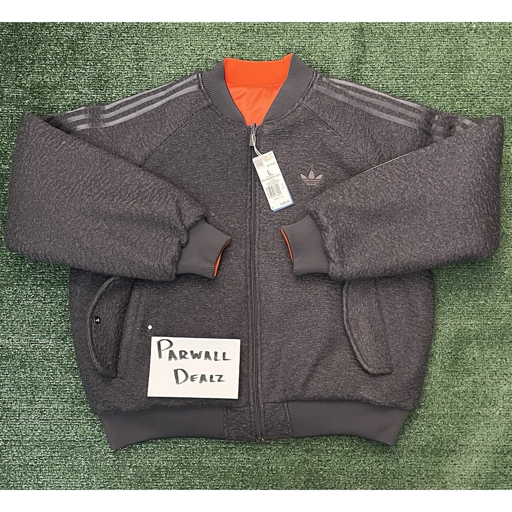 Adidas Originals Reversible Superstar Bomber Jacket Gray Orange Men's L KR7618